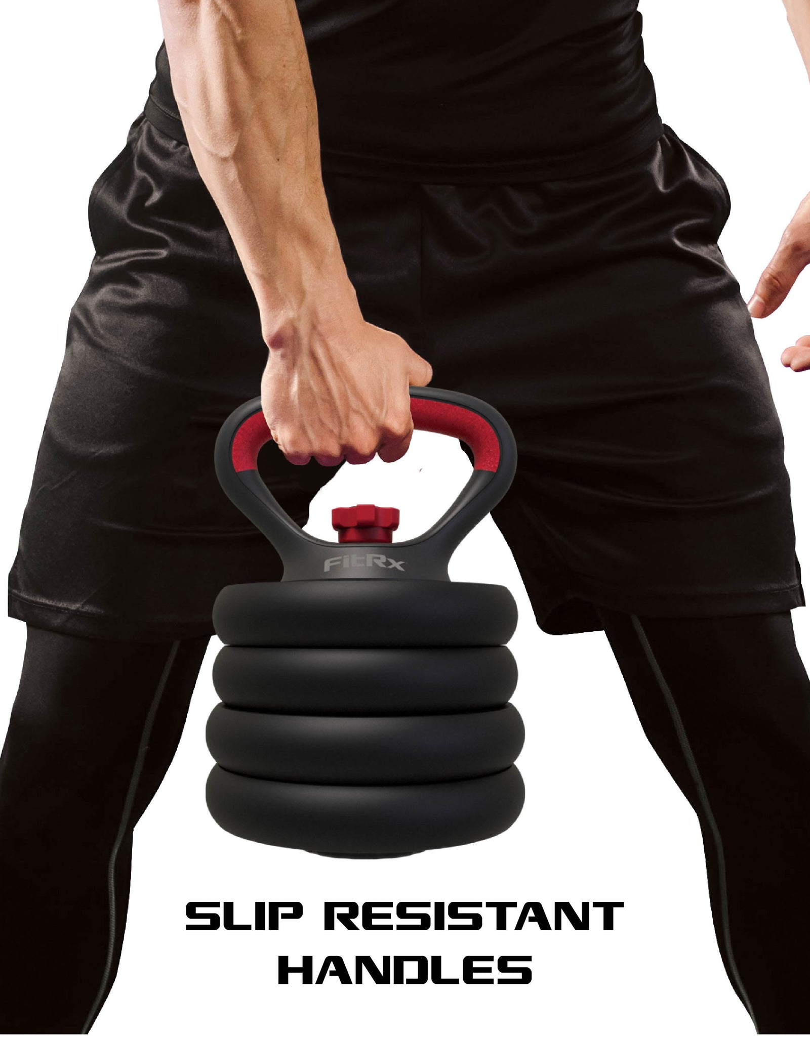 Smartbell Gym, 60 Lbs. 4-In-1 Adjustable Interchangeable Dumbbell, Barbell, and Kettlebell Weight Set, Black