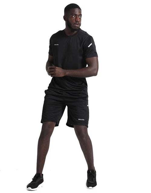 Load image into Gallery viewer, 3Pack Men&#39;S Workout Set Gym Clothes Active Shorts Shirt Set for Running Basketball Football and Daily Life,Size S-3XL
