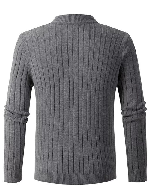 Load image into Gallery viewer, Sweaters for Men Cable Knit Crew Neck Top Long Sleeve Dressy Casual Fall and Winter Quarter Zip Pullover Sweater
