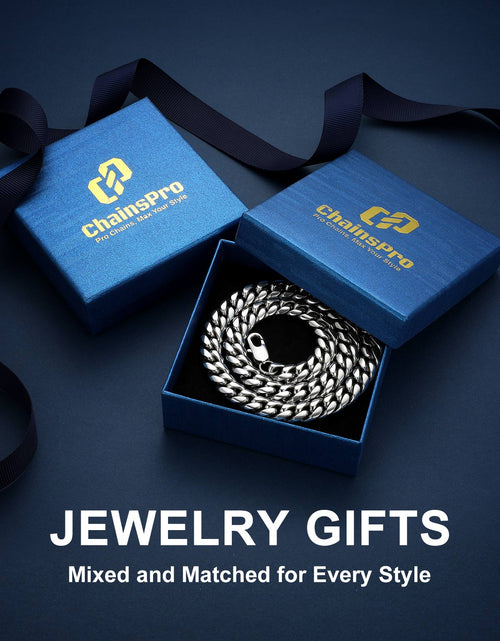 Load image into Gallery viewer, Men Jewelry Hiphop Cuban Chain Stainless Steel Necklace 26Inch 10MM Silver Color Mens Gifts for Dad
