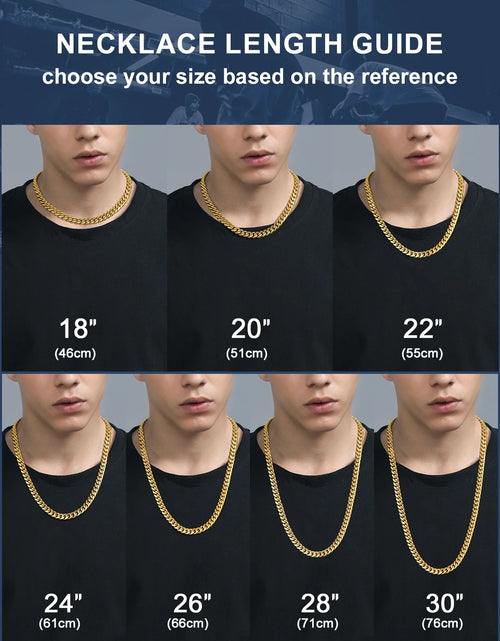 Load image into Gallery viewer, Men&#39;S Stainless Steel Chain Rapper Necklace 4.8Mm 14 Inch Costume Hip Hop Jewelry Mens Gifts
